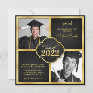 Invitation Classe Elegant Black and Gold 