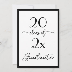 Invitation Classe Élégante De 2025 Black White Graduation Par