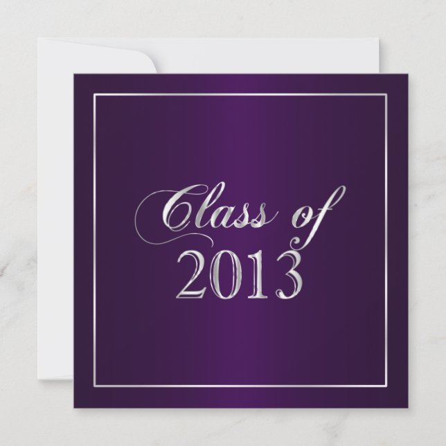 Invitation Classe élégante de violet et d'argent de 2013 Invi (Devant)