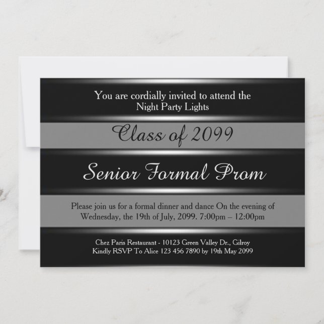 Invitation Classe formelle supérieure de bal d'étudiants (Devant)