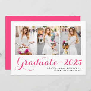 Invitation Classe Hot Rose de 2024 Collage de photos