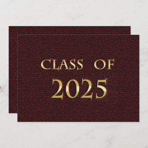 Invitation Classe Maroon et or de 2025 Graduation Party