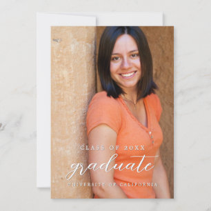Invitation Classe minimaliste 1 Photo Portrait Graduation