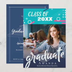 Invitation Classe Moderne Abstraite De 2025 Diplôme Photo
