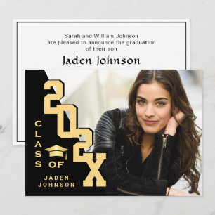 Invitation Classe moderne de 2023 Grad PHOTO Grad Graduation