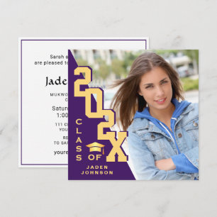 Invitation Classe moderne de 2025 Grad PHOTO Grad Graduation