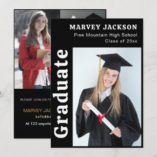 Invitation Classe moderne de 2025 Grad Photo Grad Graduation