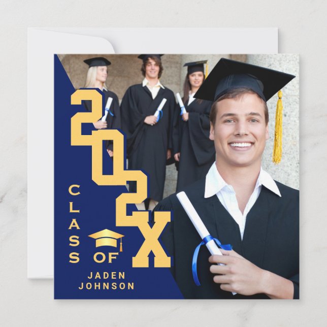 Invitation Classe moderne de 2025 Grad PHOTO Grad Graduation  (Devant)