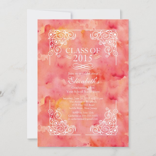 Invitation Classe moderne de l'invitation 2015 de fête de (Devant)