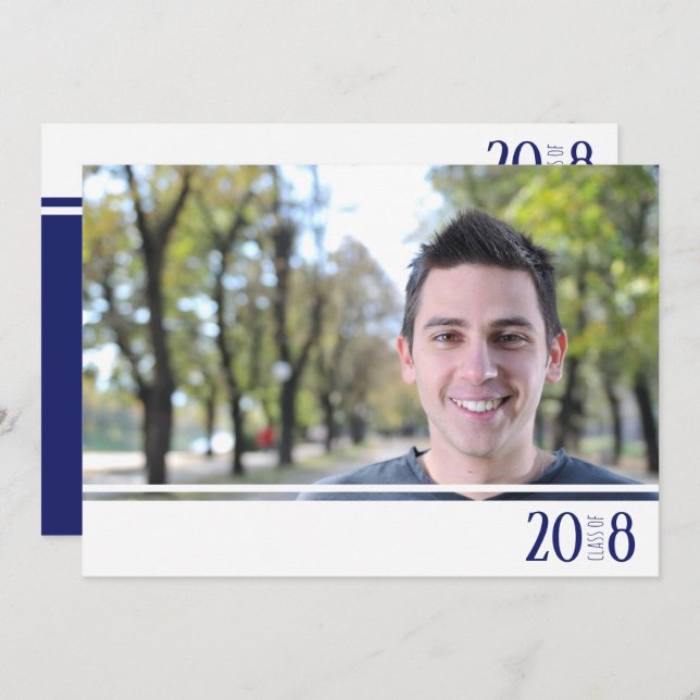 Invitation Classe moderne Nay & White d'invitations photo (Devant / Derrière)