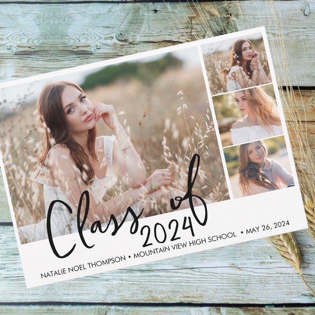 Invitation Classe moderne stylish simple de 2024 Graduation (Créateur téléchargé)