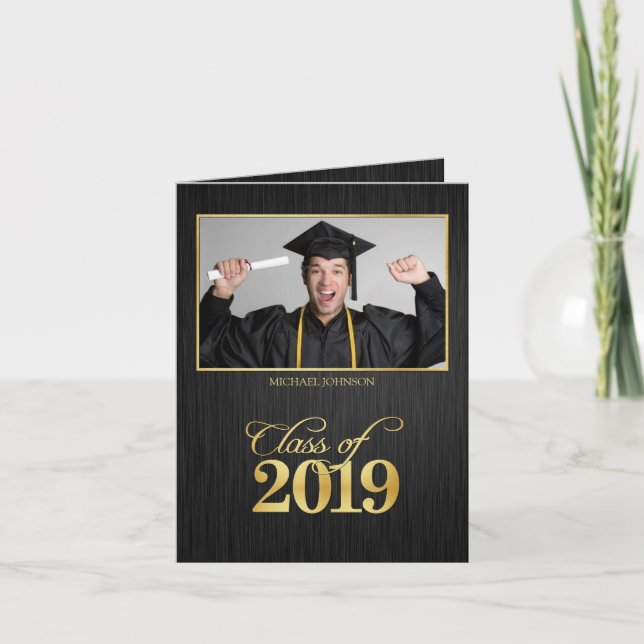 Invitation Classe photo élégante de la fête de graduation 201 (Devant)