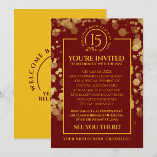 Invitation Classe Red & Gold Réunion