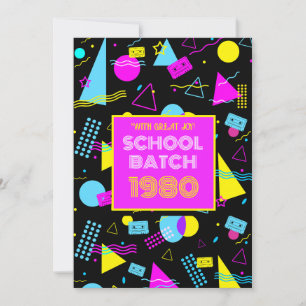 Invitation Classe Reunion Retro School 80's Style