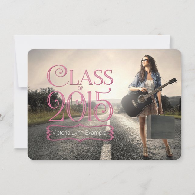 Invitation Classe rose de Annonces de Graduation 2015 (Devant)