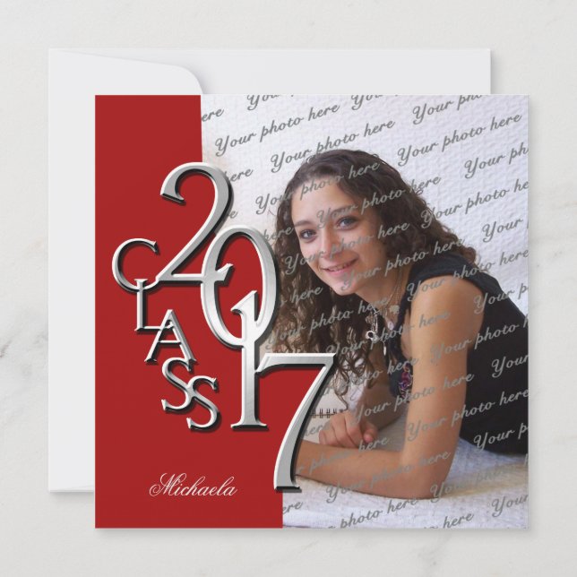 Invitation Classe rouge de 2017 (Dos)