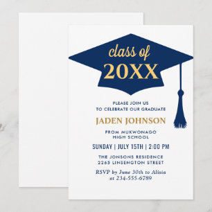 Invitation Classe simple moderne de 2024 Graduation Party