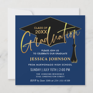 Invitation Classe simple moderne de 2024 Graduation Party