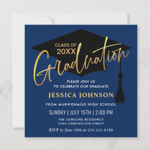 Invitation Classe simple moderne de 2024 Graduation Party