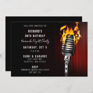 Invitation Classe Stage Microphone karaoké adulte