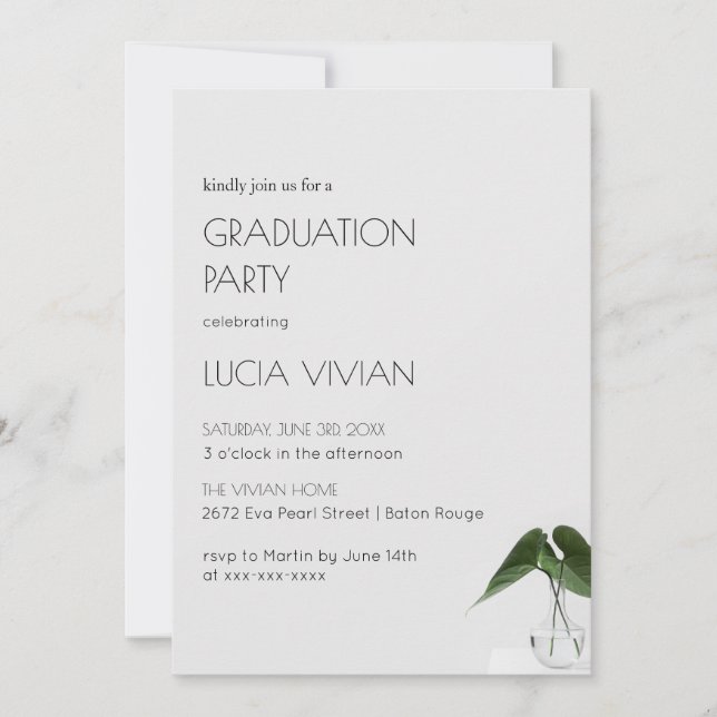 Invitation Classe Super échantillon Plante Pot Graduation Par (Devant)