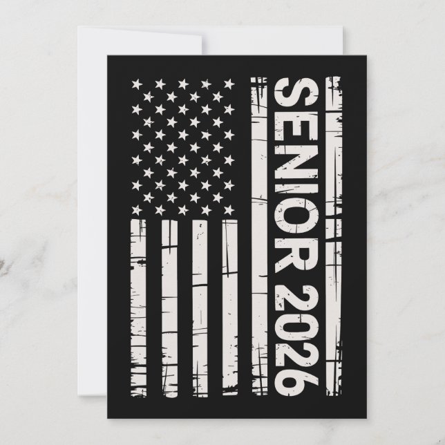 Invitation Classe supérieure de 2026 Drapeau américain patrio (Devant)