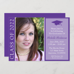 Invitation Classe Traditionnelle De 2022 Graduation (Purple) 