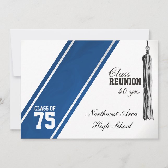 Invitation Classe Varsity Bleu Bleu (Devant)