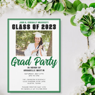 Invitation Classe verte de 2025 Photo Parti de graduation mod