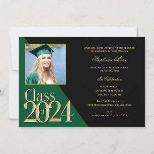 Invitation Classe verte et or de Multi Photo 2023