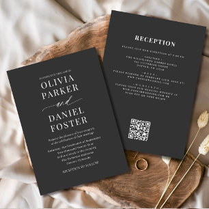 Invitation Classic All in One QR Code mariage élégant