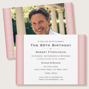 Invitation Classic Anniversaire Fête Personnalisé Age Photo R