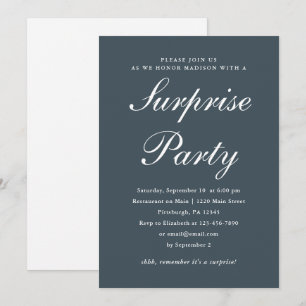 Invitation Classic Blue and White Surprise Party