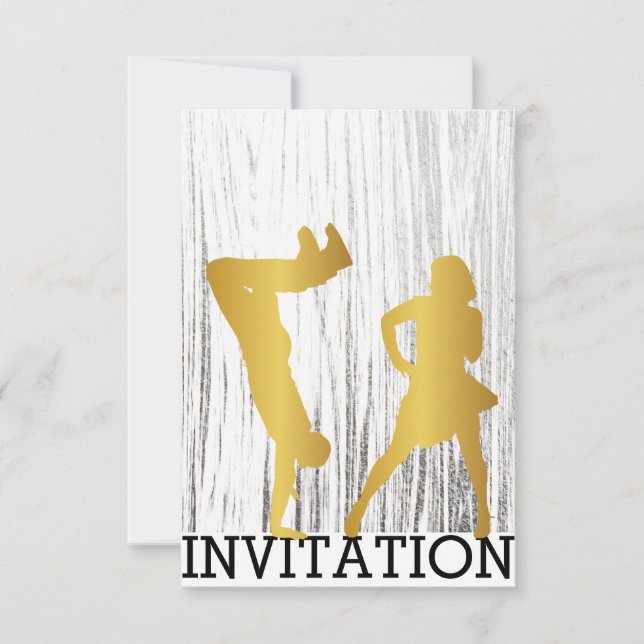 Invitation Classic Break Dance Dico Hip hop Silver White Gold (Devant)