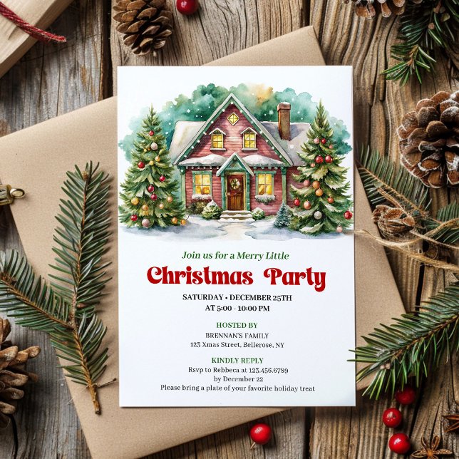 Invitation Classic christmas house invite playful lettering (Classic christmas house invite playful lettering

)