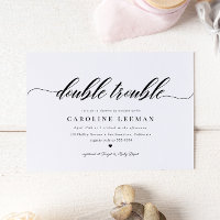 Classic Élégant Calligraphie Baby shower jumeau