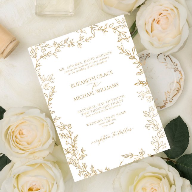 Invitation Classic Elegant Formal Gold Mariage (Créateur téléchargé)