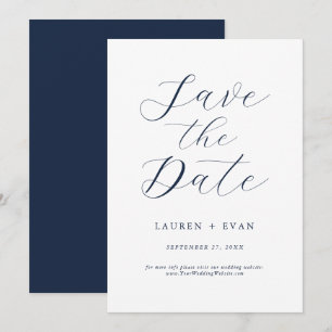 Invitation Classic Elegant Marine Bleu Romantique Sauvez la d
