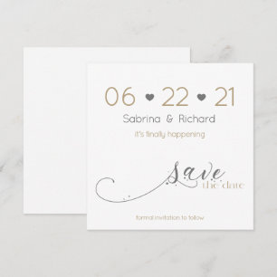 Invitation Classic Elegant minimaliste Gold Grey Enregistrer 