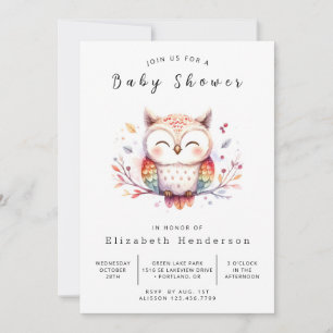 Invitation Classic Elegant Owl Baby shower