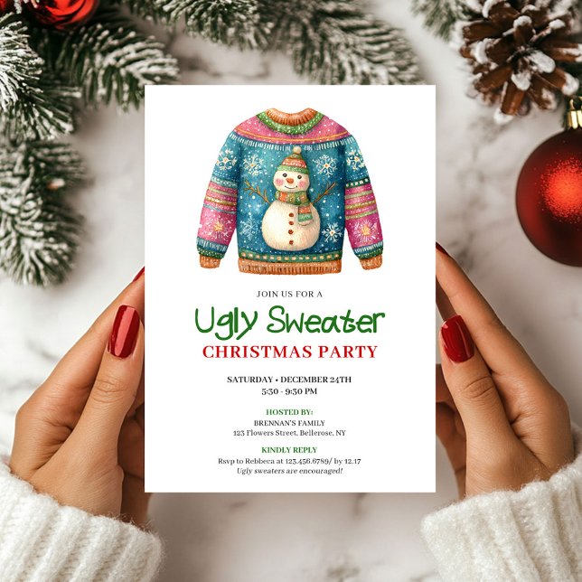 Invitation Classic Funny Ugly Sweater Xmas Party Invite (Classic Funny Ugly Sweater Xmas Party Invite)