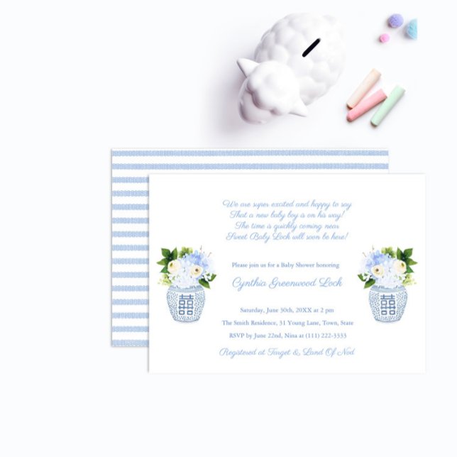 Invitation Classic Ginger Jar Baby Poem Poem Douche Party (Créateur téléchargé)