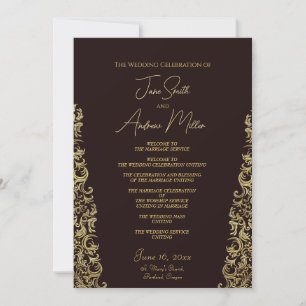 Invitation Classic Golden Maroon Mariage