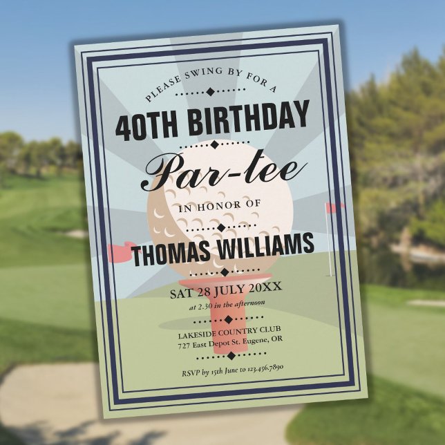 Invitation Classic Golf Anniversaire de la fête de départ (Classic Golf Birthday Partee Party Invitation)