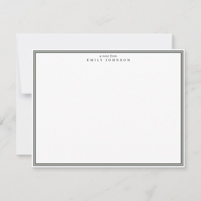 Invitation Classic Gray Frame Note Card (Devant)