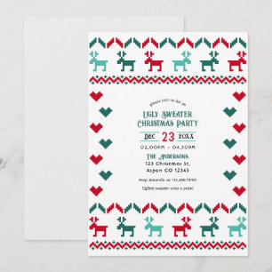 Invitation Classic Holiday Knit Ugly Sweater Christmas Party