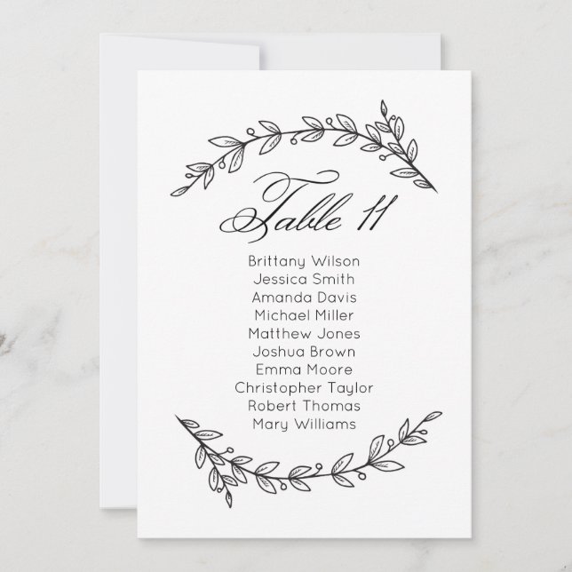 Invitation Classic mariage. Tableau 11 (Devant)