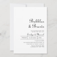 Classic Minimaliste Bubbles & Brews Douche nuptial