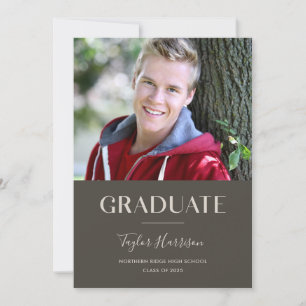 Invitation Classic Modern Graduate 1-Photo Graduate Party