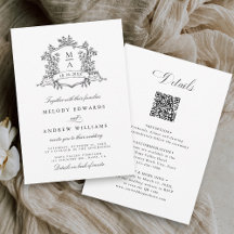 Classic noir & blanc Crest Mariage All in One